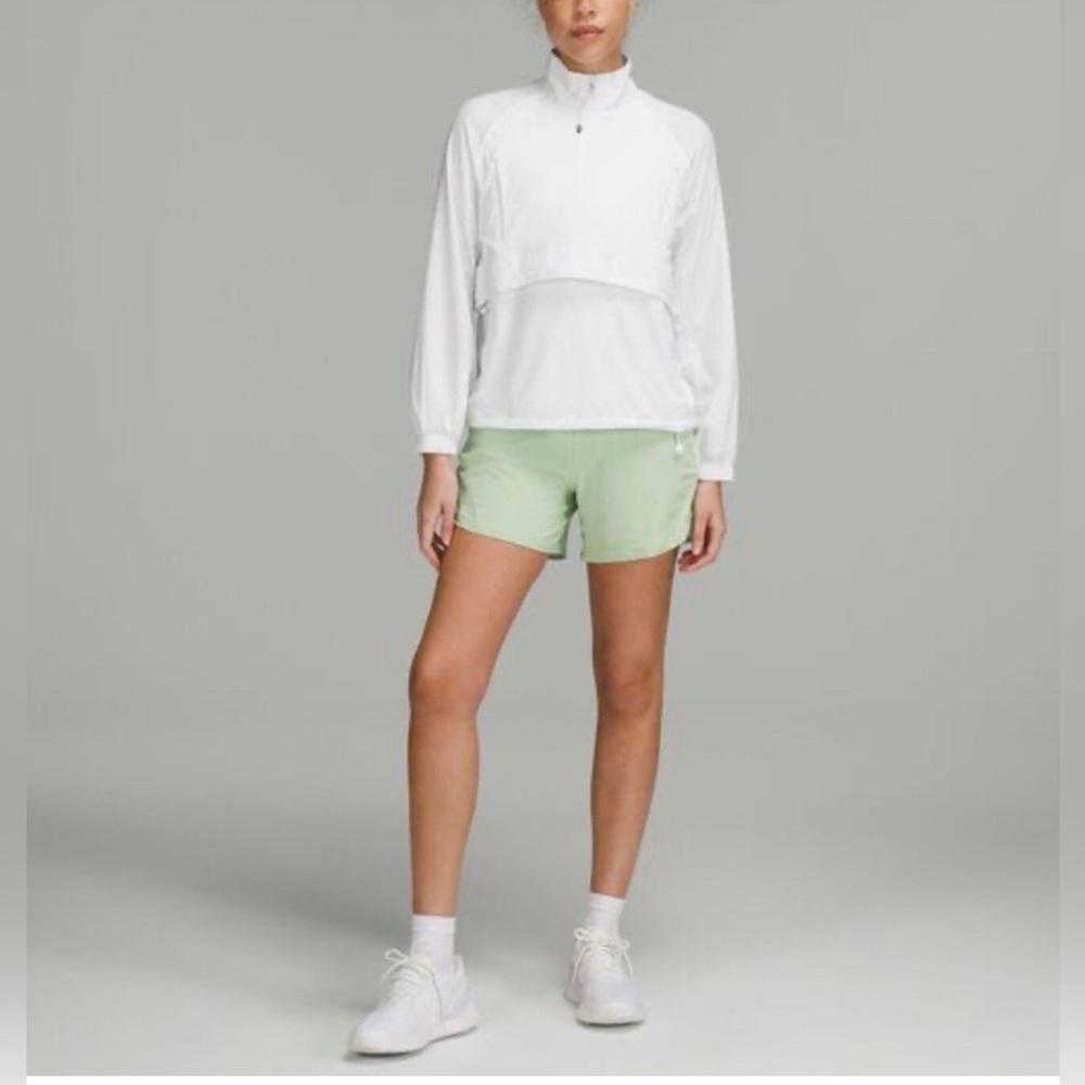 Lululemon Stretch Ripstop Run Jacket Womens S off White 1/2 Zip Stretch Vented